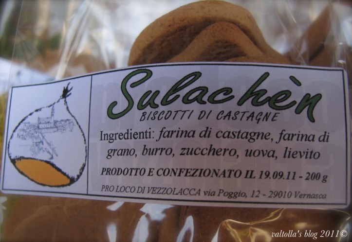 i sulachèn (biscotti con castagne..)